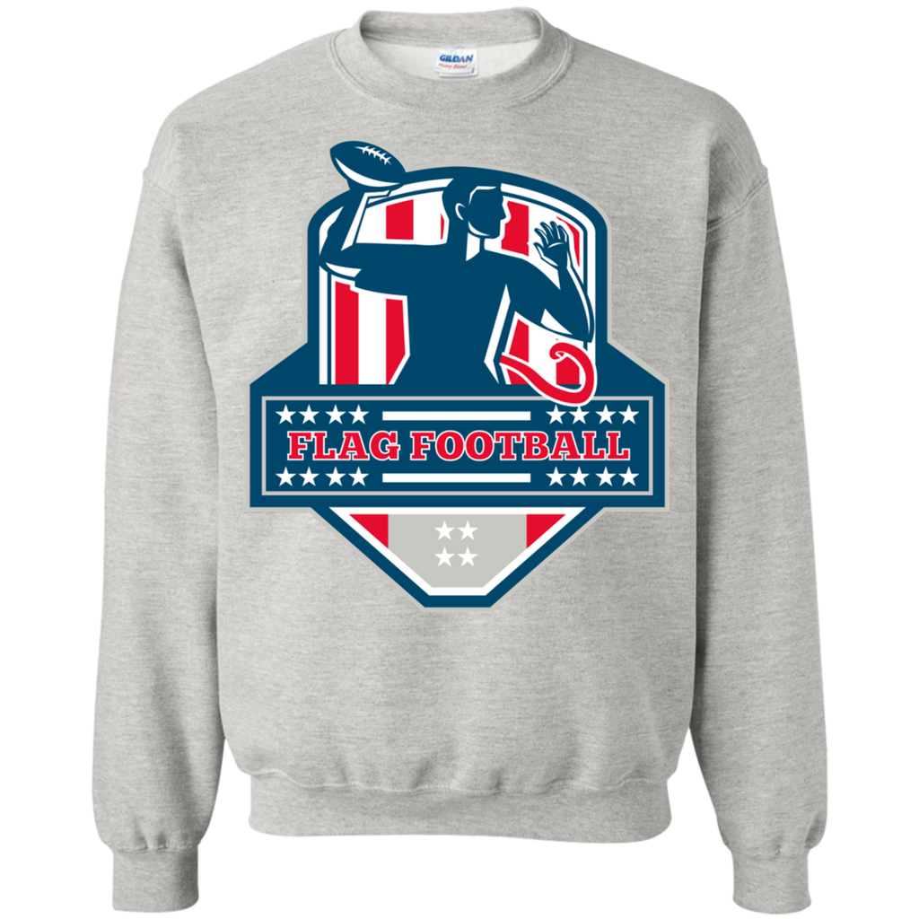 flag football qb player passing ball crest retro sweatshirt T-Shirt