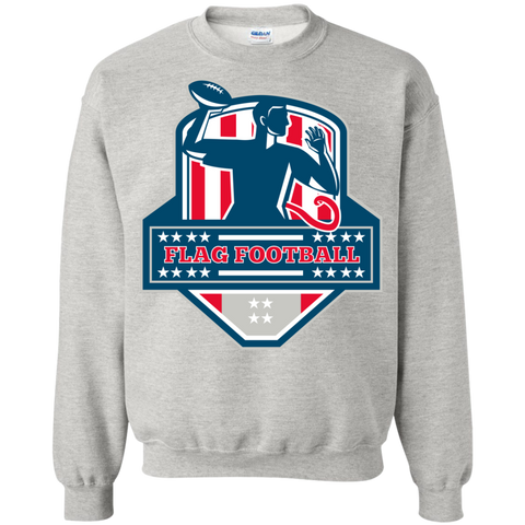 flag football qb player passing ball crest retro sweatshirt T-Shirt