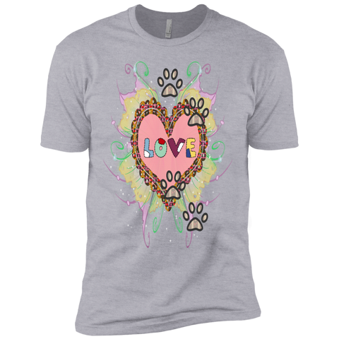 dog footprints love heart T-Shirt