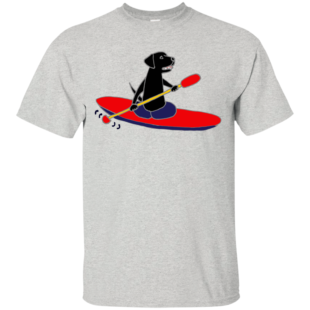 cool funny black labrador retriever dog kayaking T-Shirt