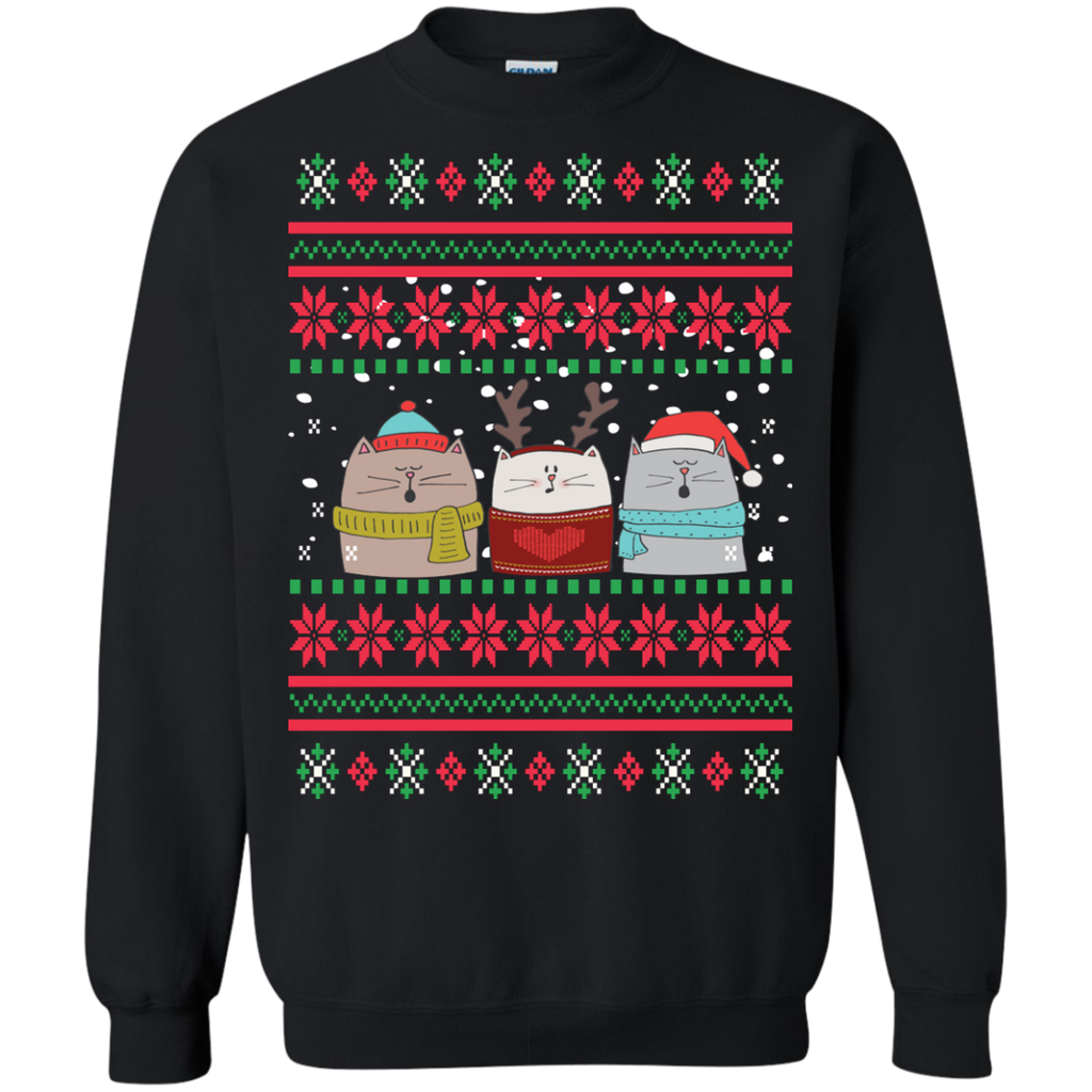 cats choir snowing ugly christmas sweater T-Shirt