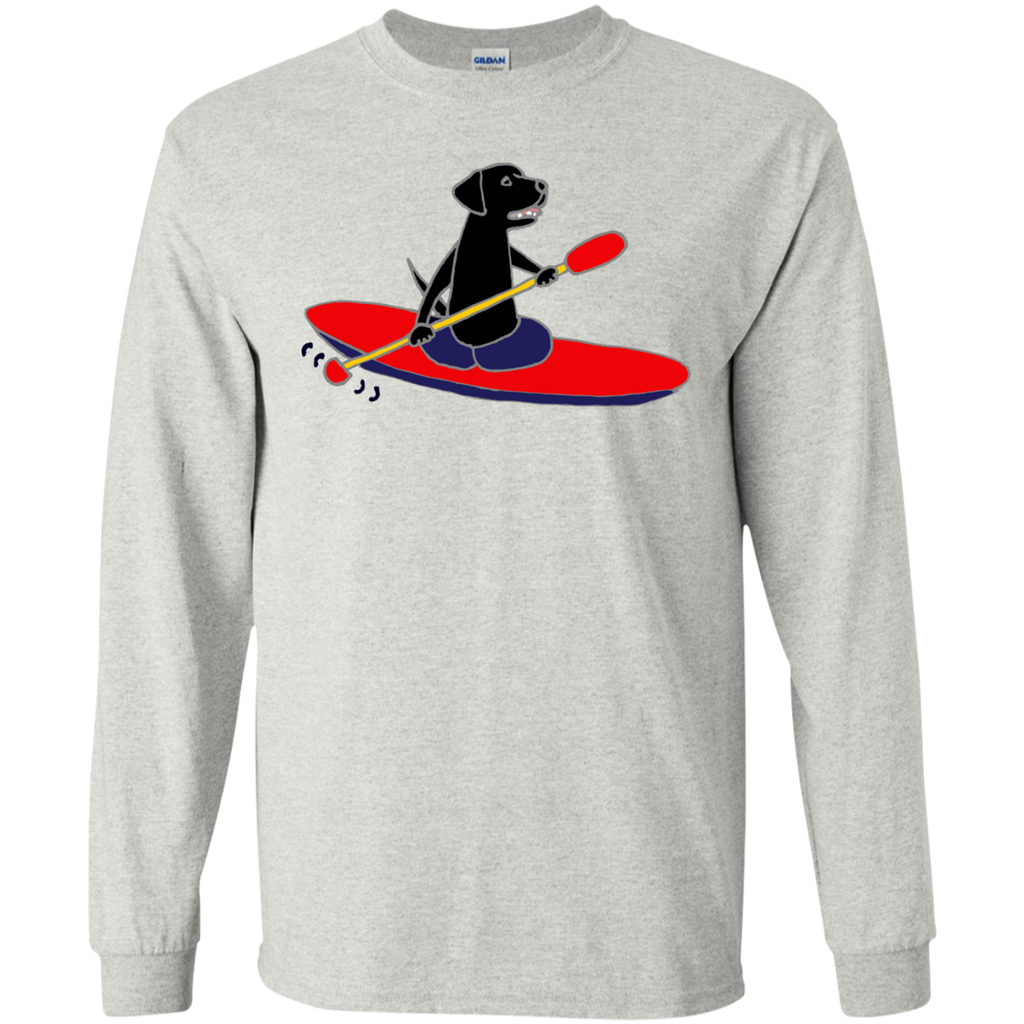 cool funny black labrador retriever dog kayaking T-Shirt