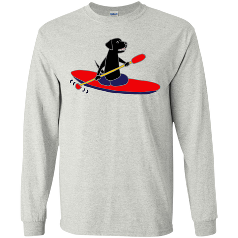 cool funny black labrador retriever dog kayaking T-Shirt