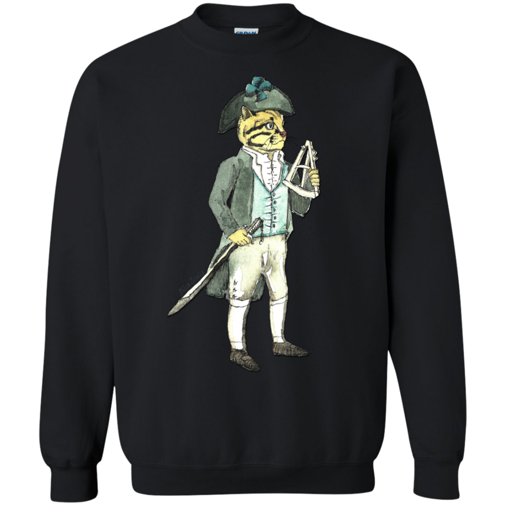 captain cat with a sword and sextant t- T-Shirt