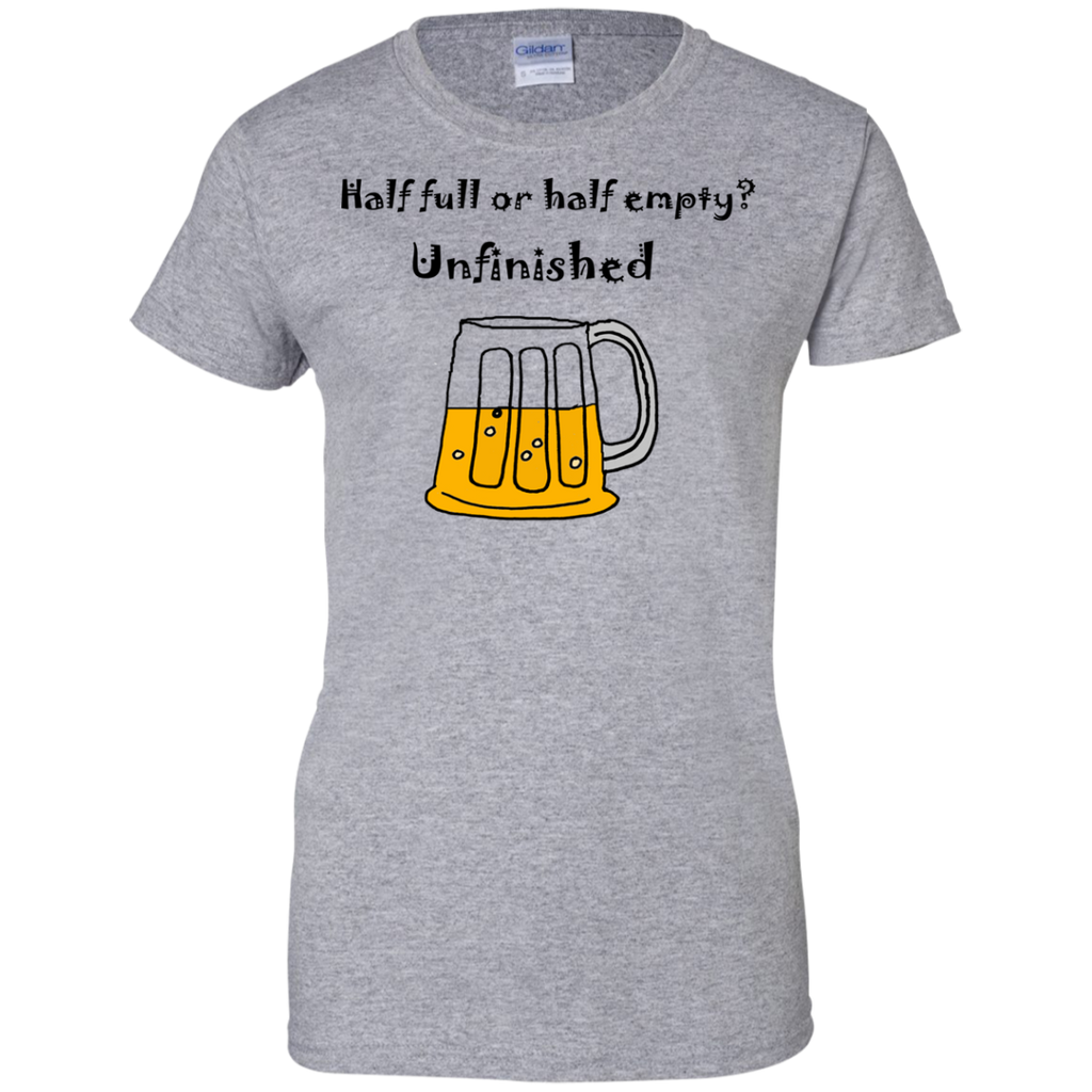 cool funny beer glass half full cartoon T-Shirt