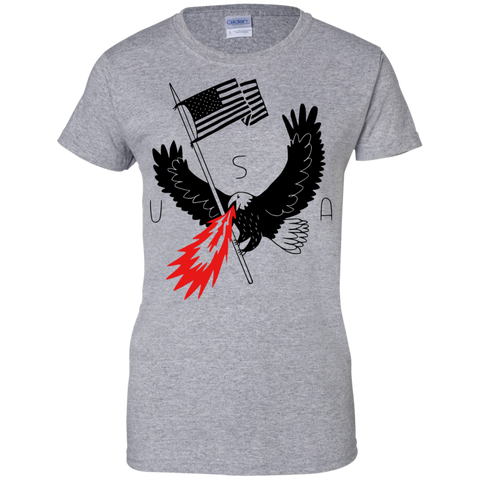 fire breathing bald eagle of patriotism T-Shirt