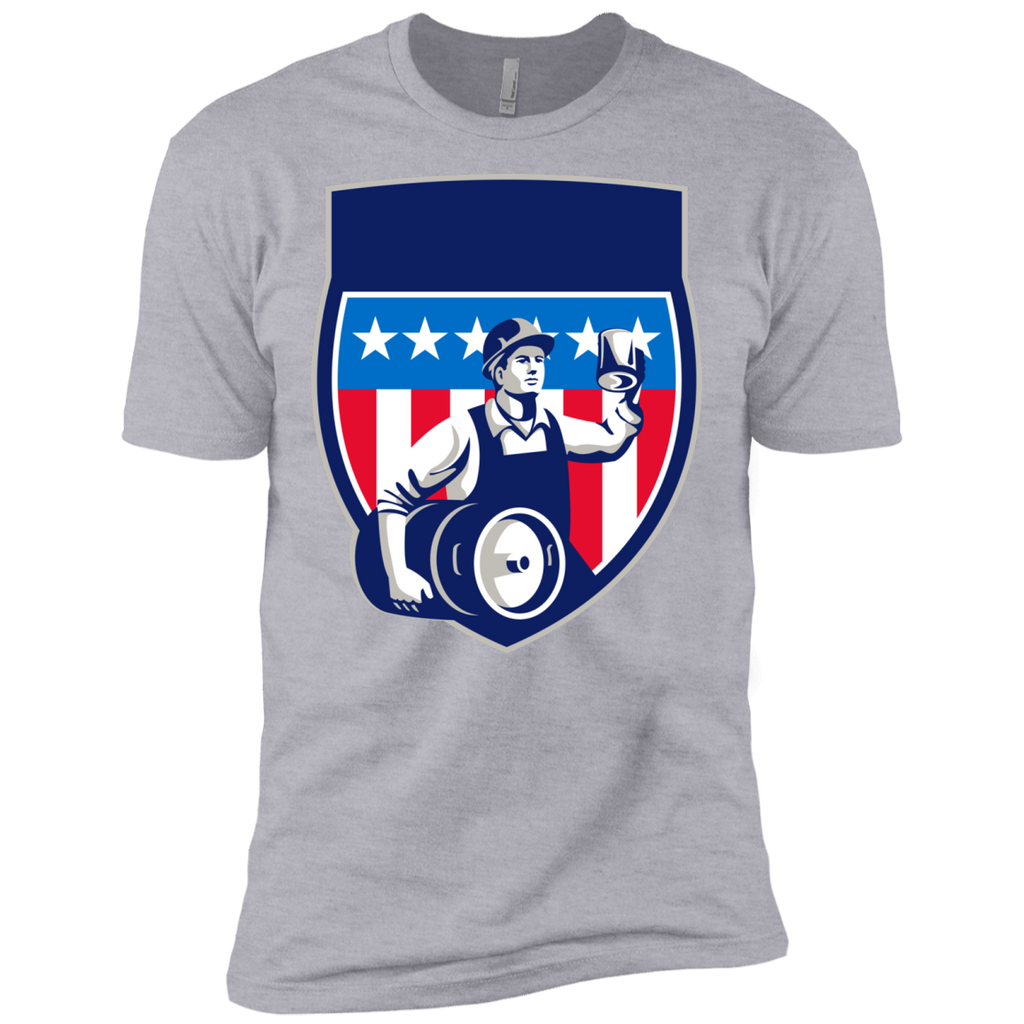american construction worker beer keg crest retro T-Shirt