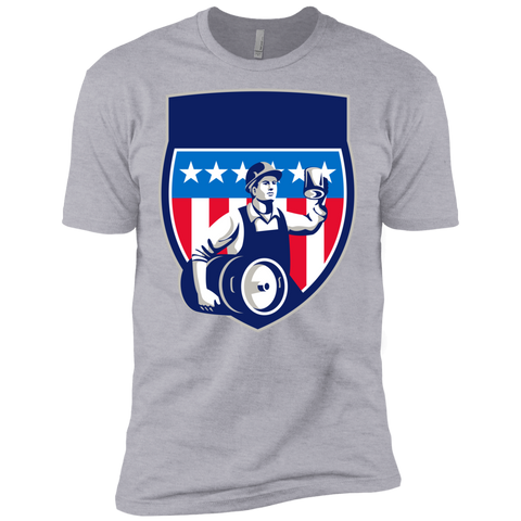 american construction worker beer keg crest retro T-Shirt