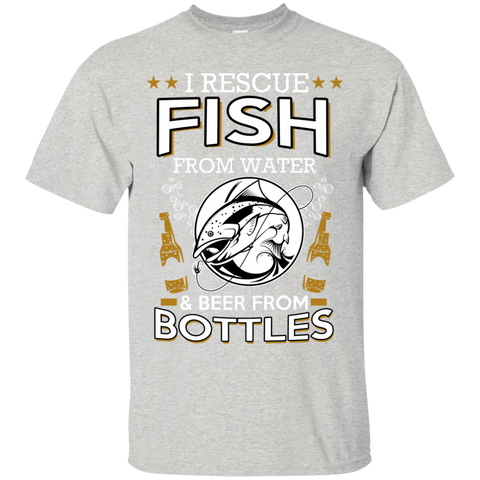 fish from water and beer from bottles  funny T-Shirt