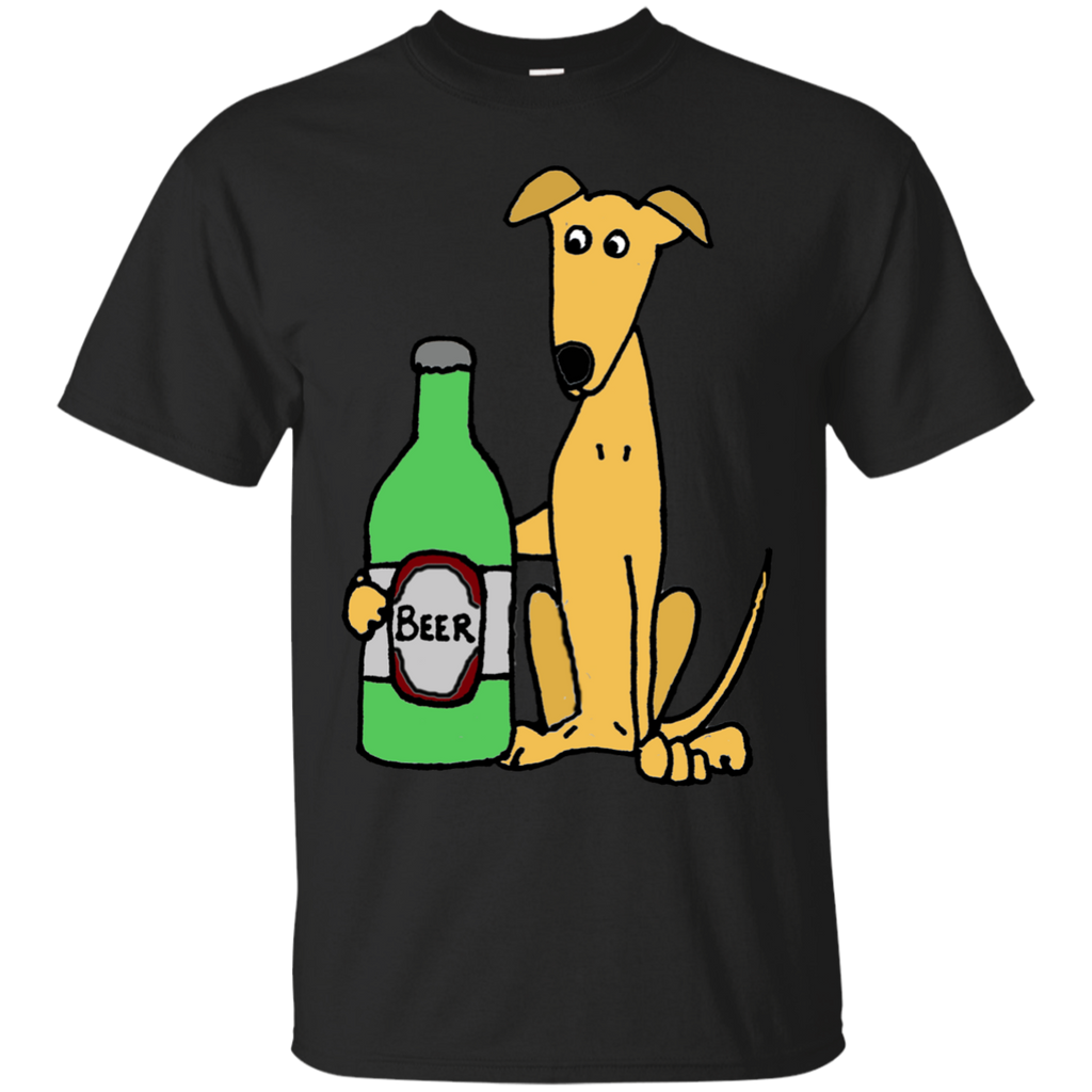 cool funny greyhound dog with large beer T-Shirt