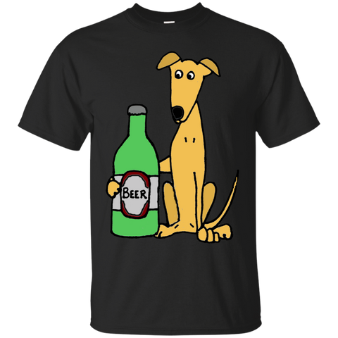 cool funny greyhound dog with large beer T-Shirt