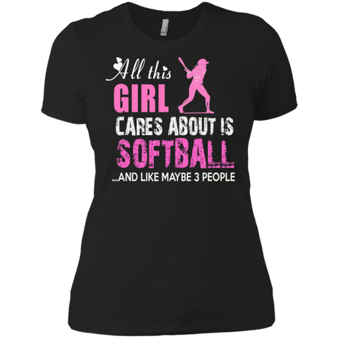 all this girl cares about is softball softball mom t T-Shirt