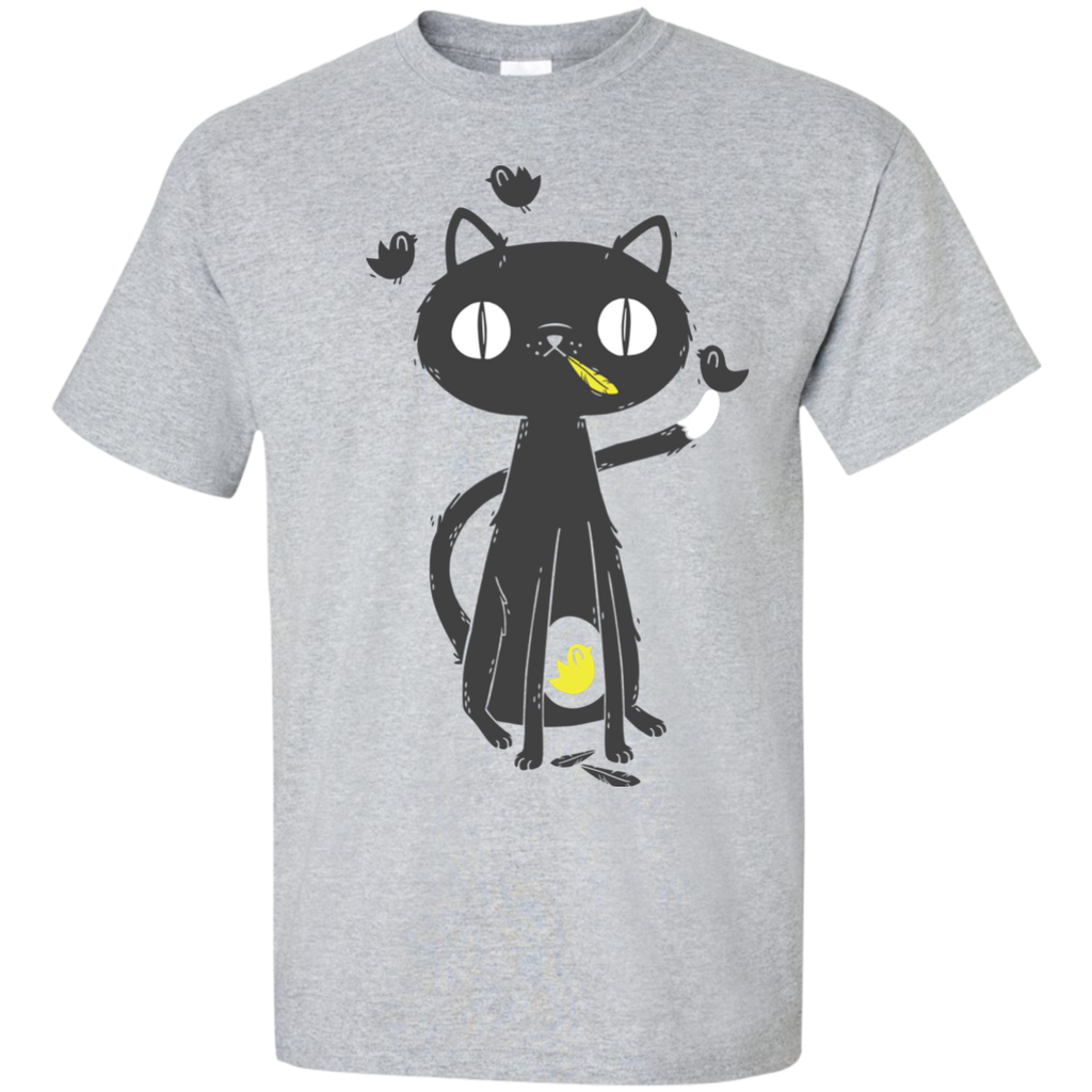 black cat art print  t- T-Shirt