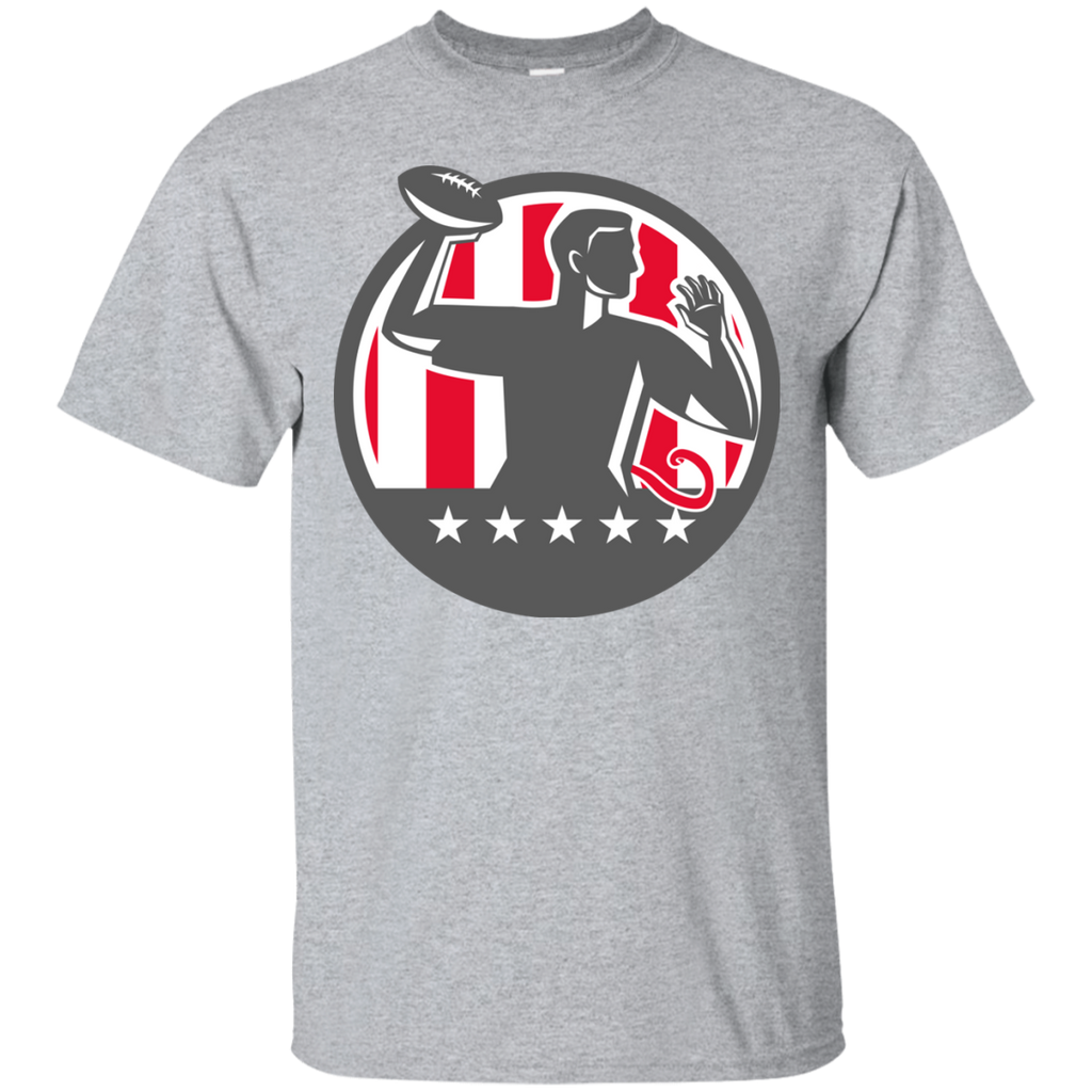 flag football qb player passing ball circle retro sweatshirt T-Shirt