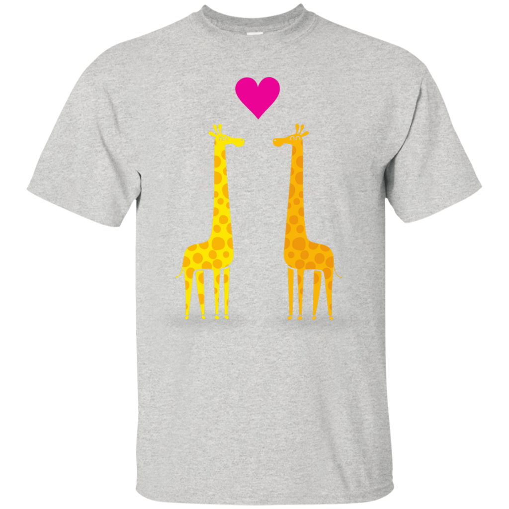 cute cartoon giraffe couple in love T-Shirt