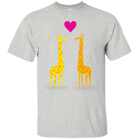 cute cartoon giraffe couple in love T-Shirt