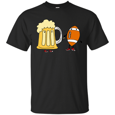 cool funny funky football and beer mug cartoon T-Shirt