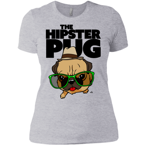 funny hipster pug cartoon dog T-Shirt