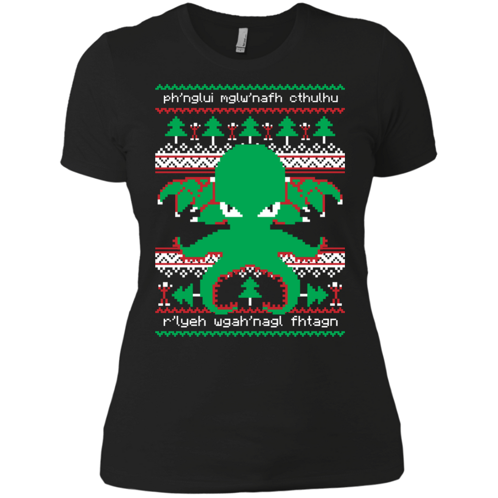 cthulhu cultist christmas holiday sweater T-Shirt