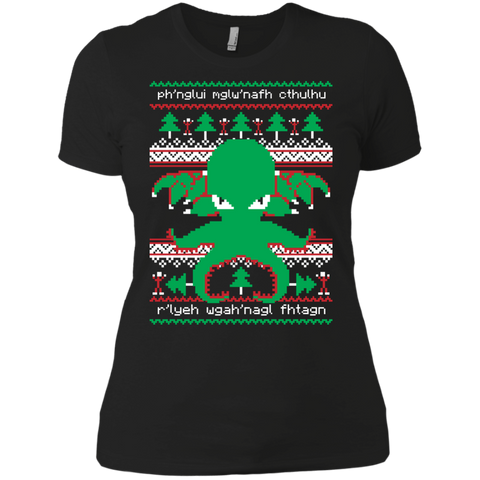 cthulhu cultist christmas holiday sweater T-Shirt