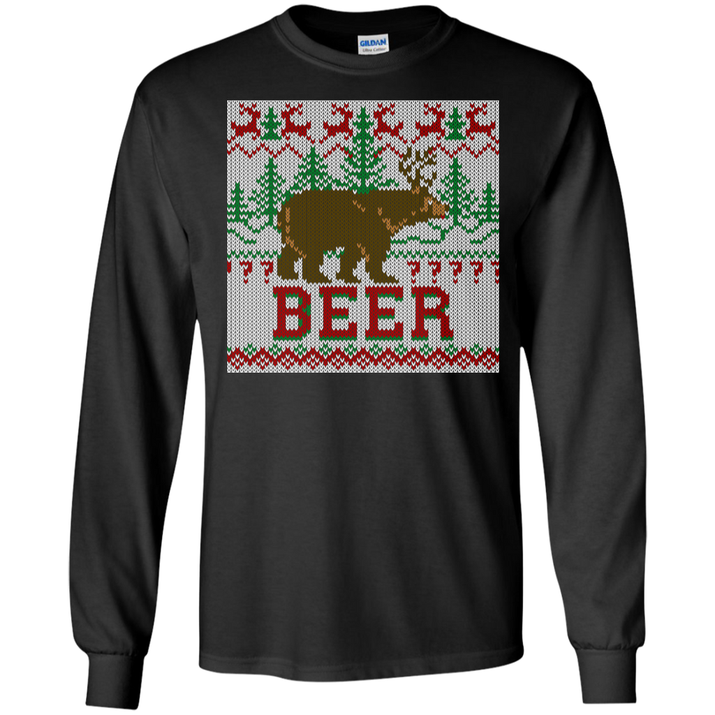 deer & bear meet for beer holiday sweater T-Shirt