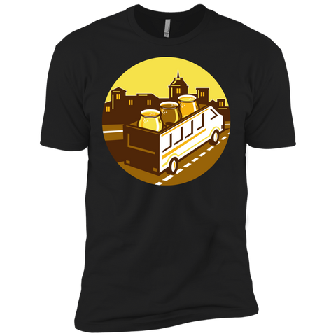beer flight glass on van cityscape circle retro T-Shirt