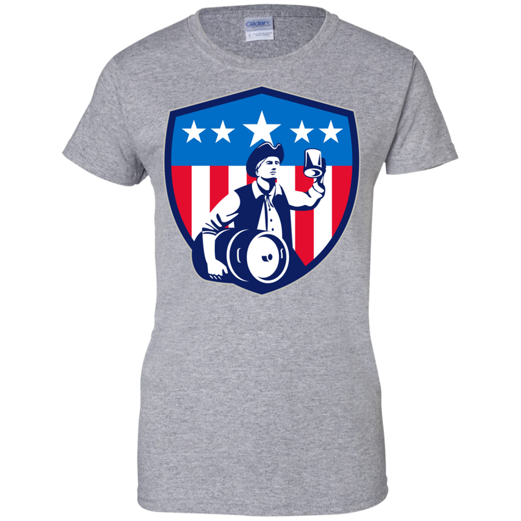 american patriot beer keg flag crest retro T-Shirt