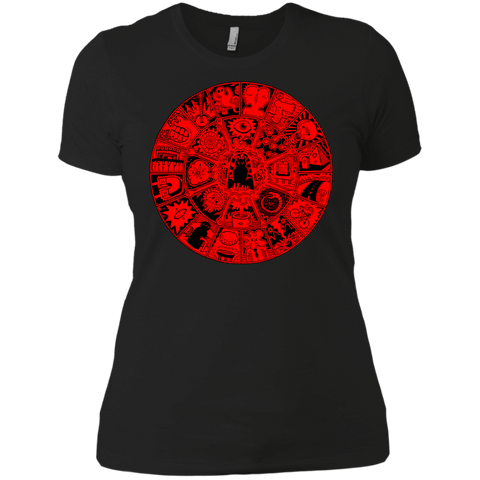 cat mandala in red and black T-Shirt