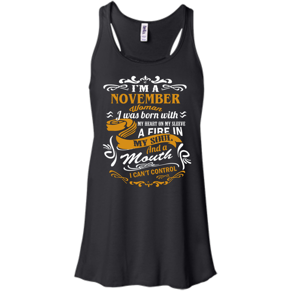 i'm a november woman i was born with my heart on my sleeve T-Shirt