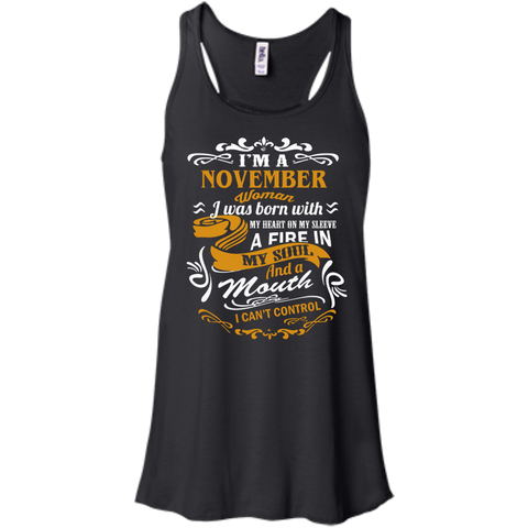 i'm a november woman i was born with my heart on my sleeve T-Shirt