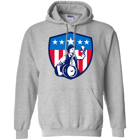 american patriot beer keg flag crest retro T-Shirt