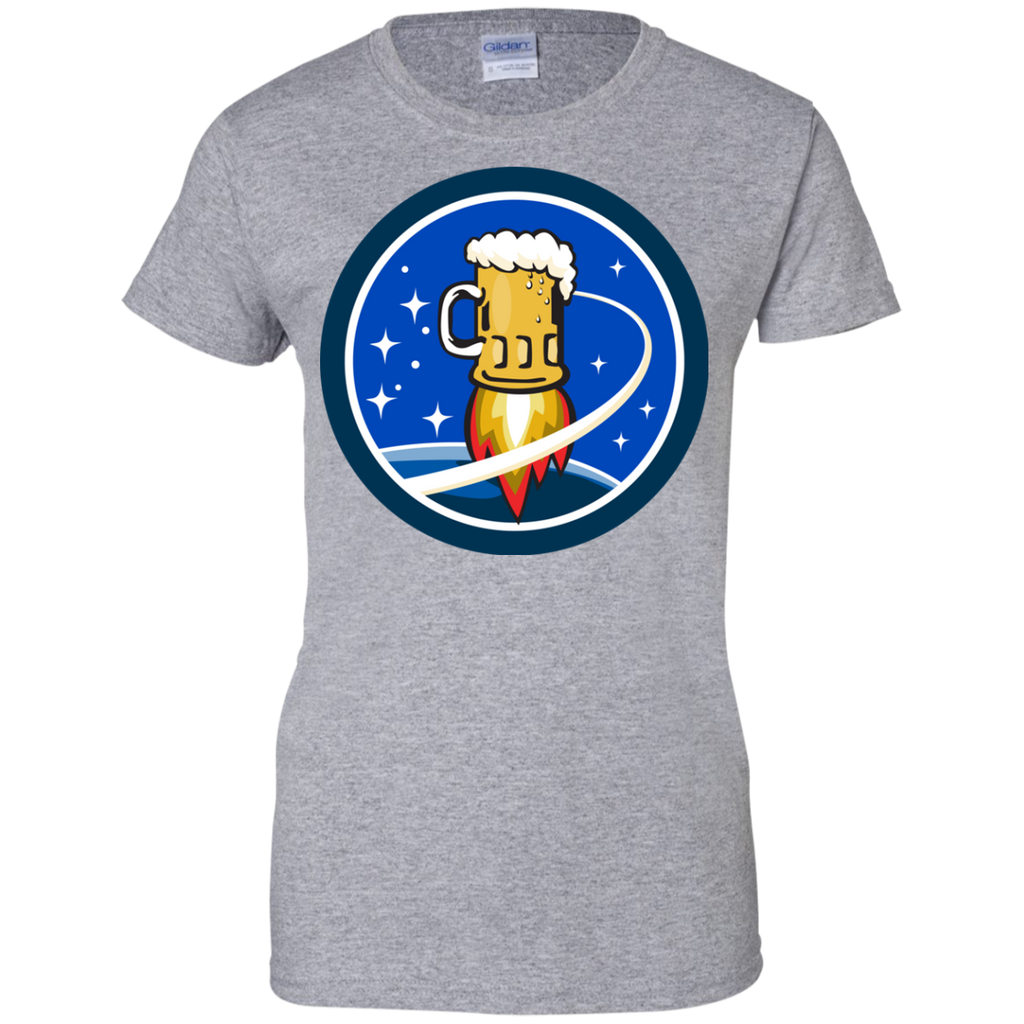 beer mug rocket ship space circle retro T-Shirt