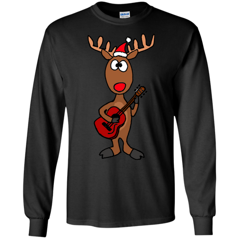 coo funny rudolph reindeer playing guitar holiday sweater T-Shirt