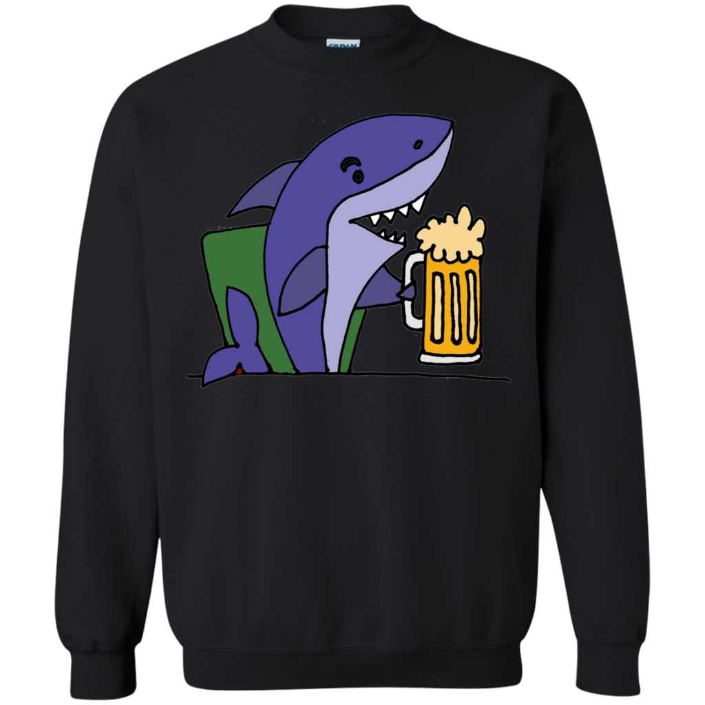 funny cool shark drinking glass of beer T-Shirt
