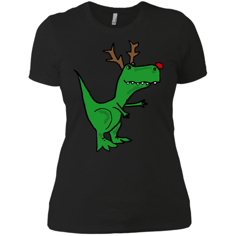 cool funny christmas t-rex dinosaur with antlers holiday sweater T-Shirt