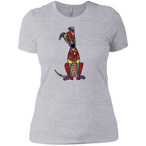 funny psychedelic greyhound dog abstract art T-Shirt