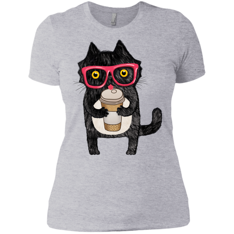 black coffee cat  t- T-Shirt