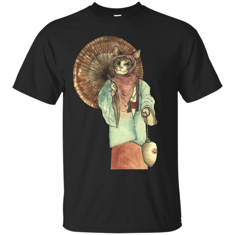 japanese umbrella cat with lantern t- T-Shirt