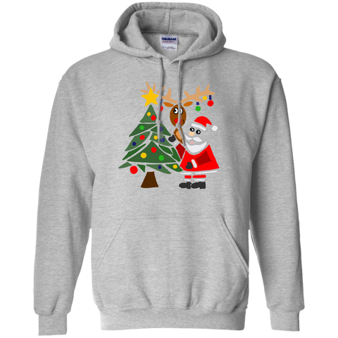 funny cute santa claus and christmas reindeer  T-Shirt