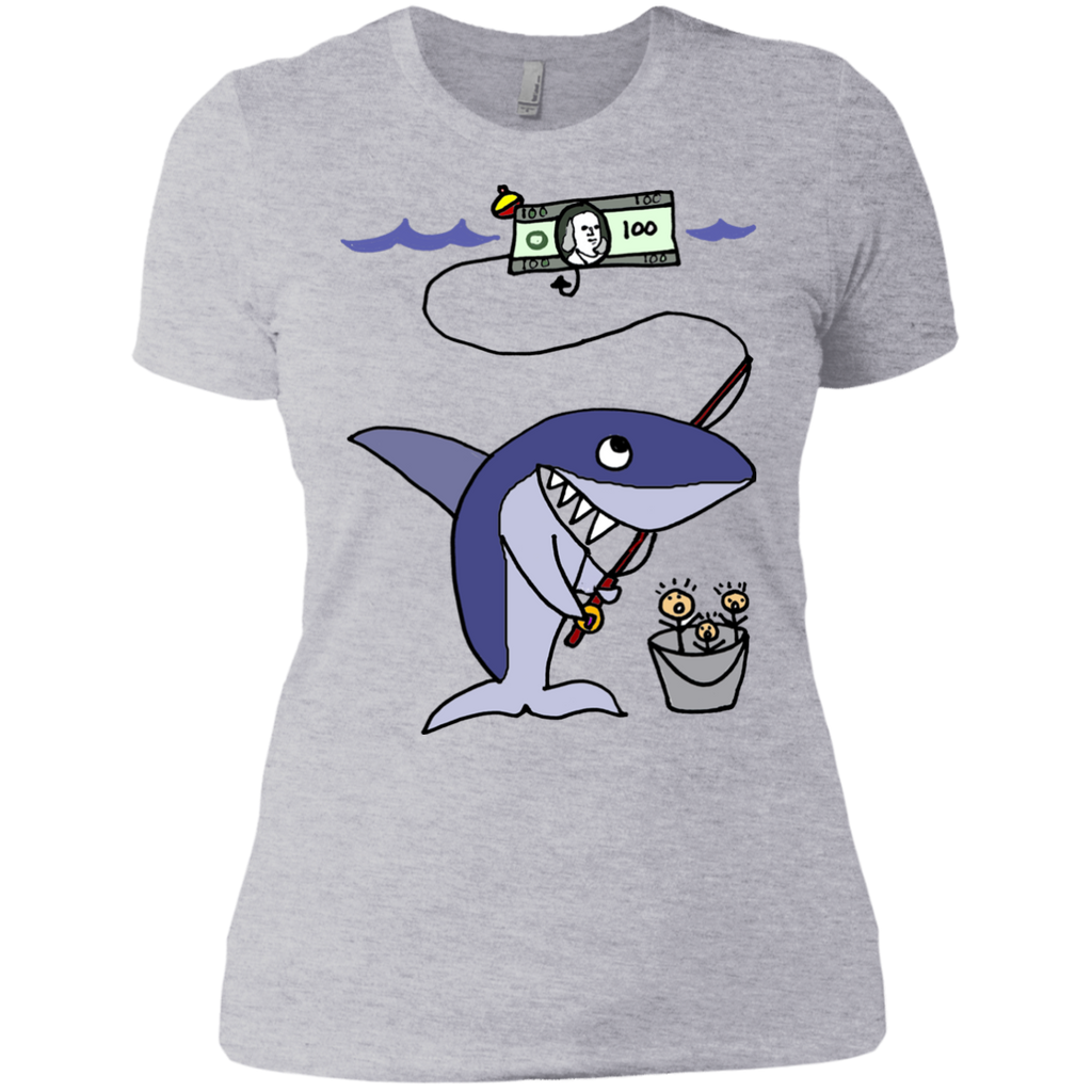 cool funny shark fishing for humans T-Shirt