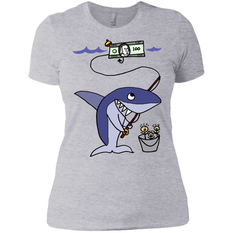 cool funny shark fishing for humans T-Shirt