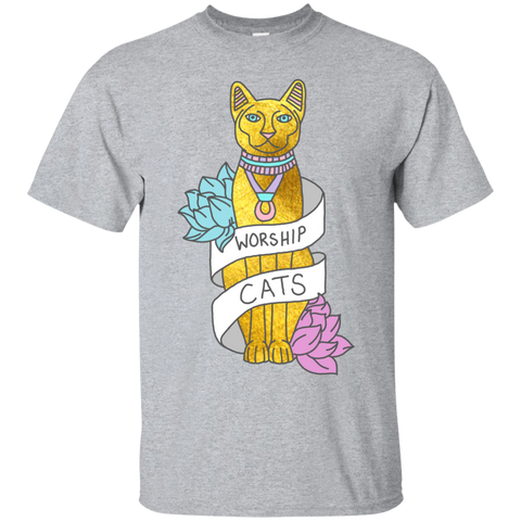 cats egypt pyramid gold kitten pets tabby tumblr gold typography sweatshirt T-Shirt
