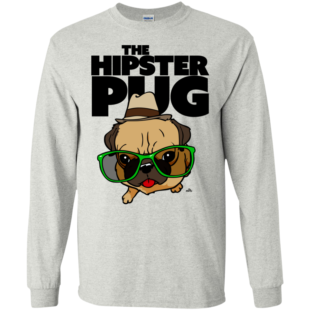 funny hipster pug cartoon dog T-Shirt