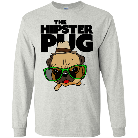 funny hipster pug cartoon dog T-Shirt