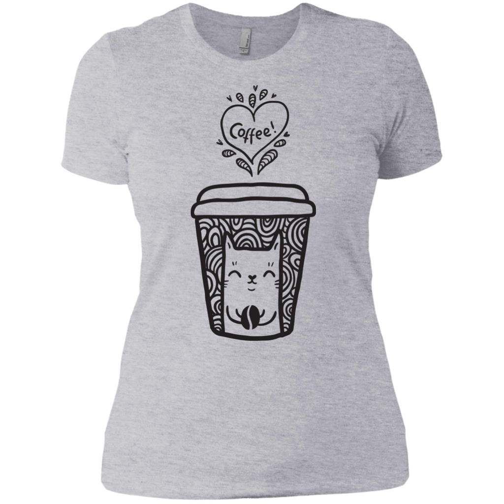 doodle coffee cat t- T-Shirt