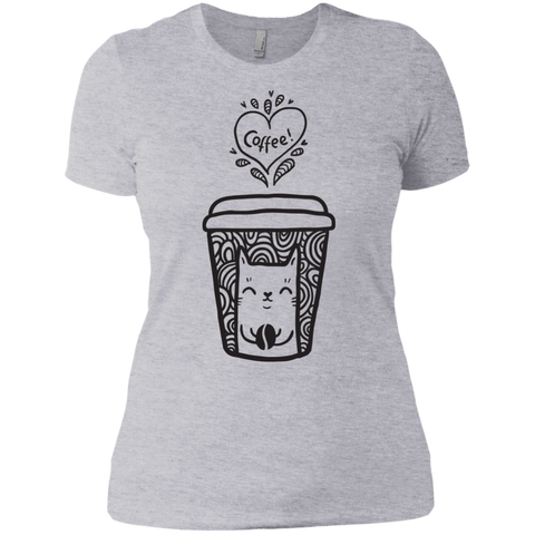 doodle coffee cat t- T-Shirt