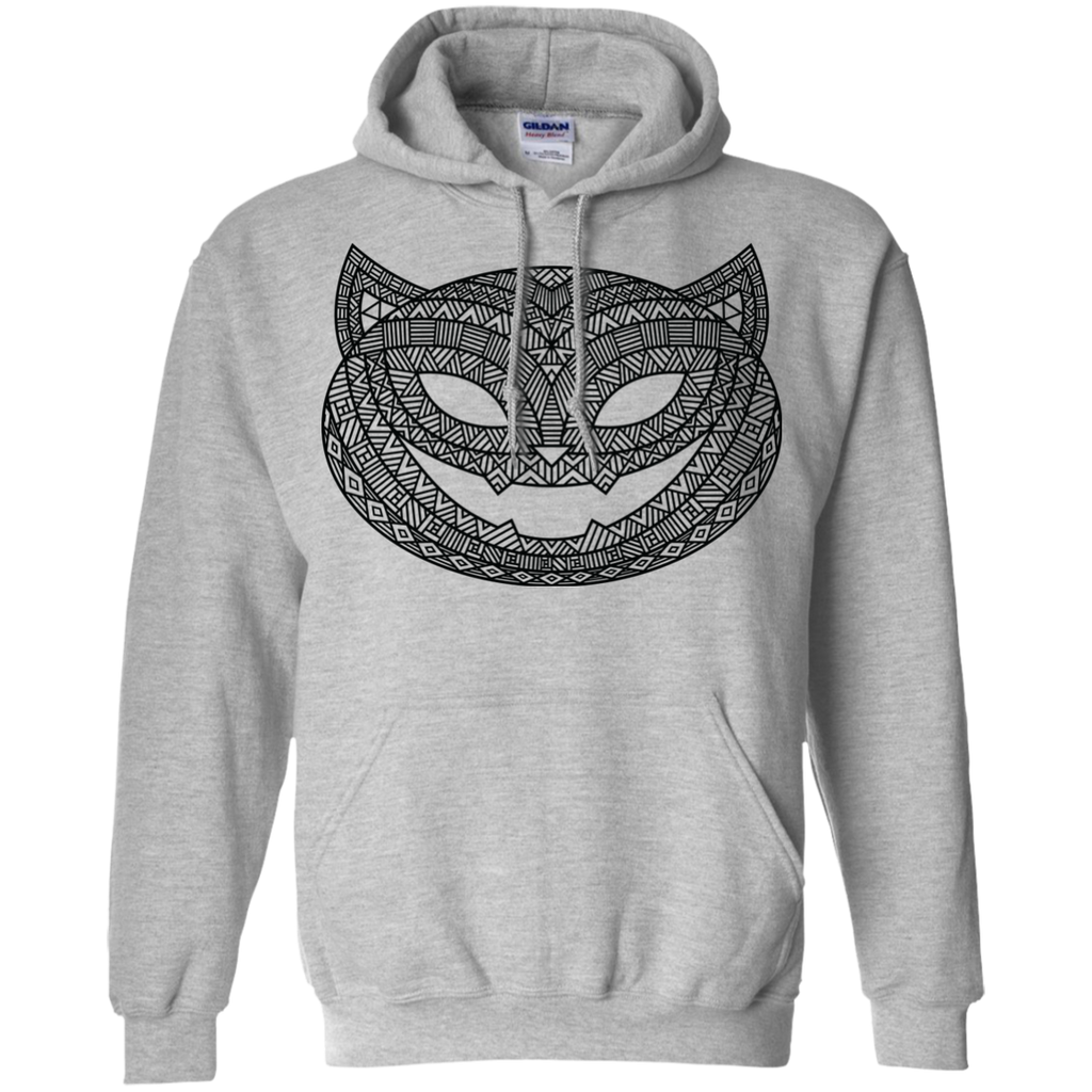black patterned halloween cat Pullover Hoodie 8 oz