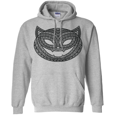 black patterned halloween cat Pullover Hoodie 8 oz