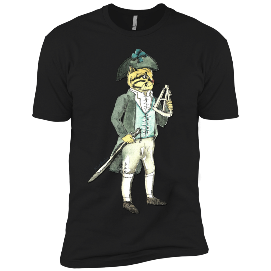 captain cat with a sword and sextant t- T-Shirt