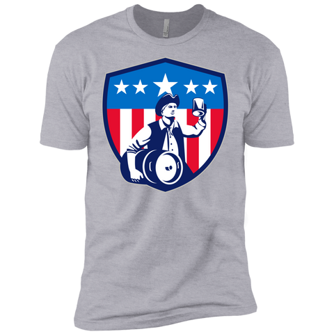 american patriot beer keg flag crest retro T-Shirt